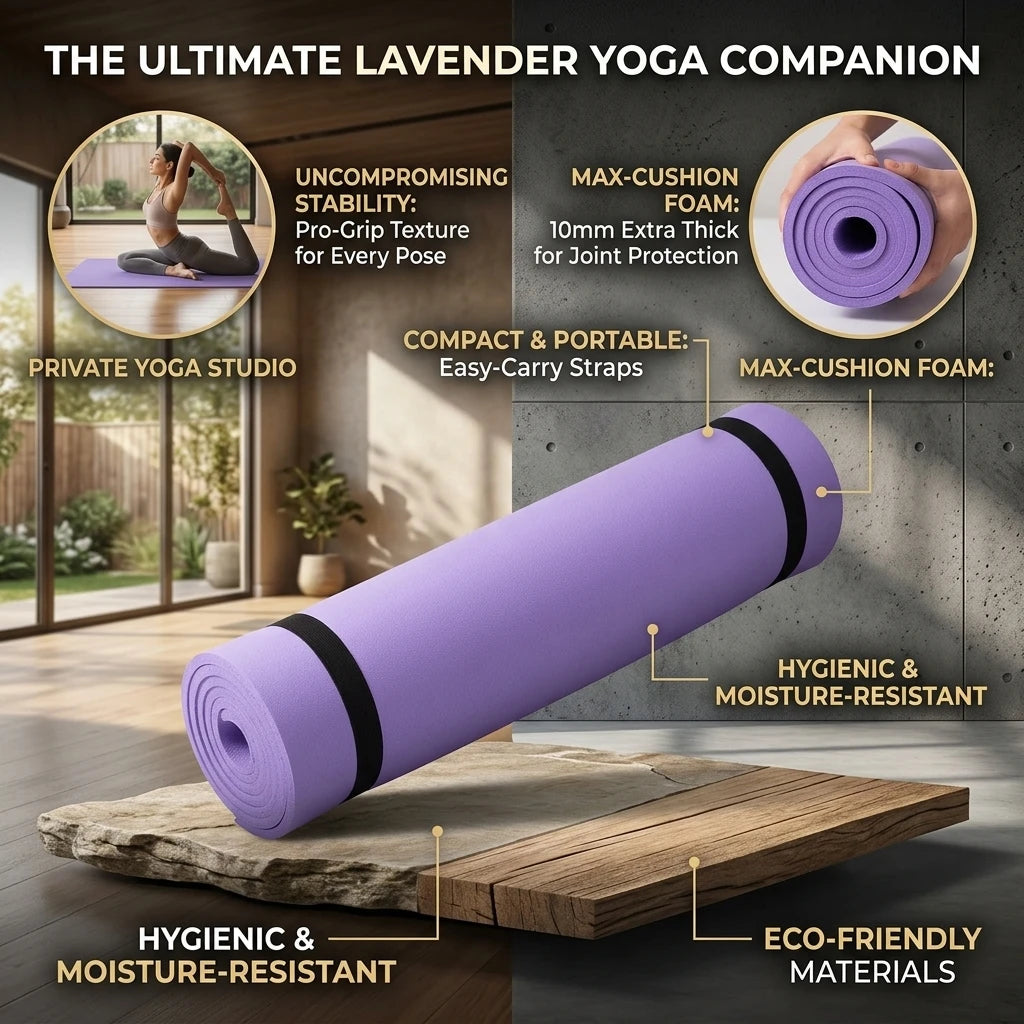 6mm Yoga Mat Non Slip Outdoor Lightweight Portable Fitness Exercise Pad Extra Thick Cushion Workout Mat For Travel Pilates