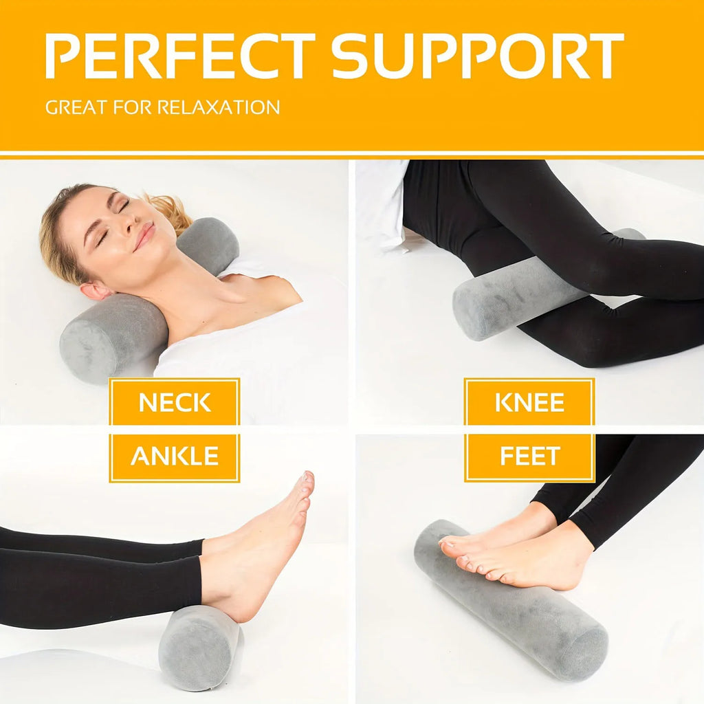 1pc Cervical Neck Roll Memory Foam Pillow, Bolster Pillow For Sleeping Bolster Pillow For Bed, Legs, Back And Yoga