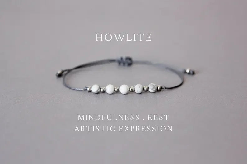 Women's white howlite crystal bracelet best friend gift natural stone gemstone