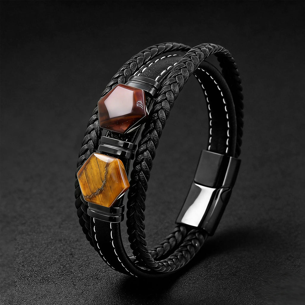 Natural Tiger Eye Stone Bracelet For Men & Women - Healing Crystal Energy Adjustable Minimalist 2026 Trendy Fashion Jewelry