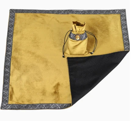Velvet Tarot Tablecloth with Bag Wicca Divination Altar Cloth Cosplay Fortune Telling Board Game Accessories