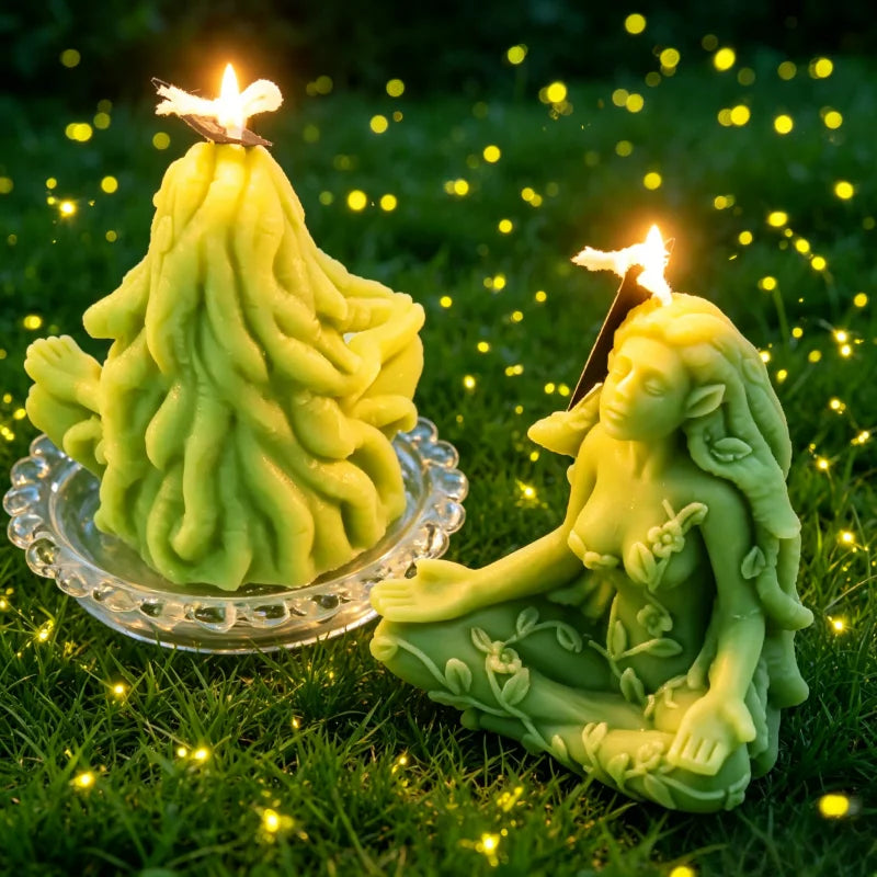 Wiccan Spiritual Goddess Candle Silicone Mold 3D Mother Earth Gaia Wax Mould for Resin Soap Witchy Boho Celestial Home Decor