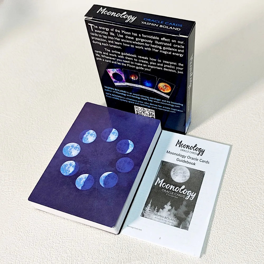 Moonology Oracle Cards 44 Card Deck with Guidebook, 12*8.5cm Moon Phase & Astrology Cards for Daily Guidance