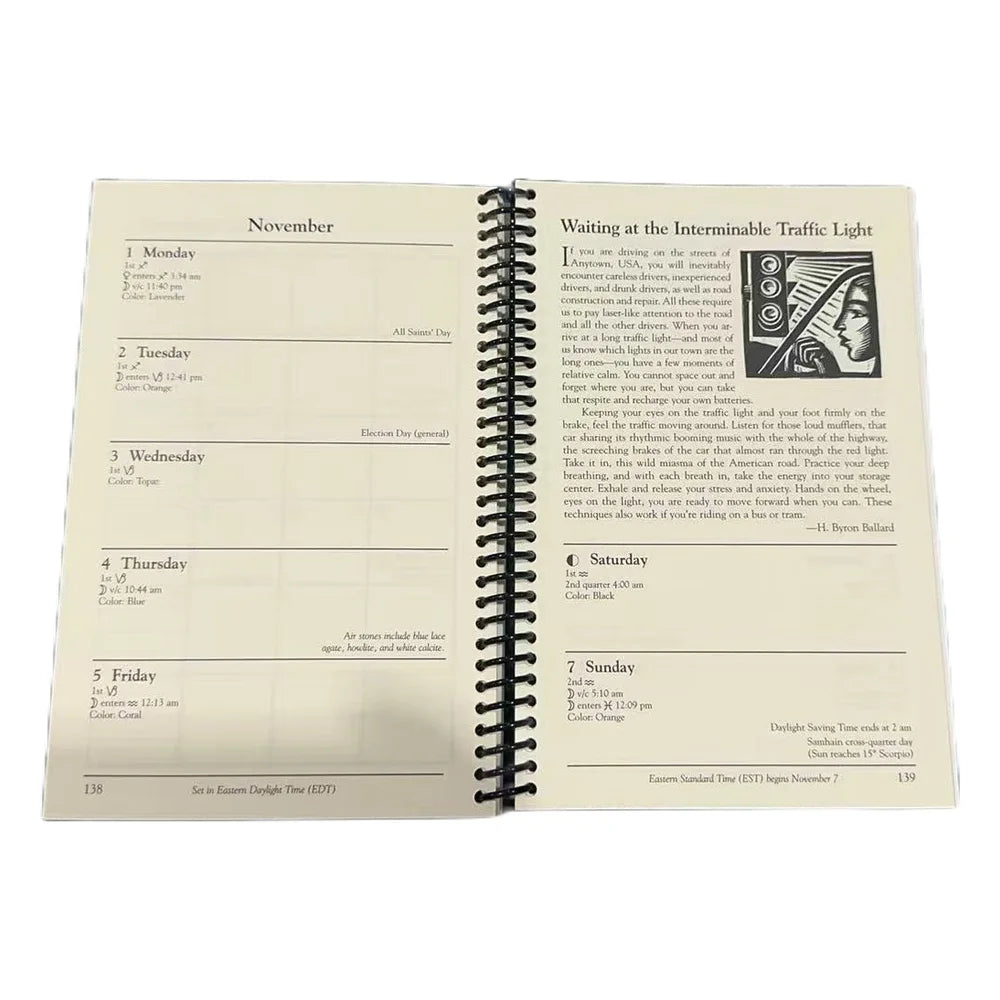 2027 Witches Datebook Almanacs Calendar Coated Paper Astrological Planner Calendar with Spells Rituals Moon Phases Magical Tips