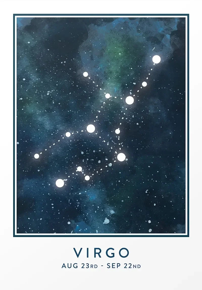 Astrology Star Sign Constellation Aries Aquarius Capricorn Scorpio Poster Wall Art Pictures Canvas Painting Room Home Decor G