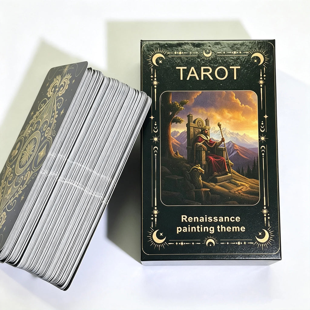 Renaissance Tarot Deck 78 Pcs High‑Quality Tarot Cards with Tarot Mat for History Art Enthusiasts Spiritual Journey Divination