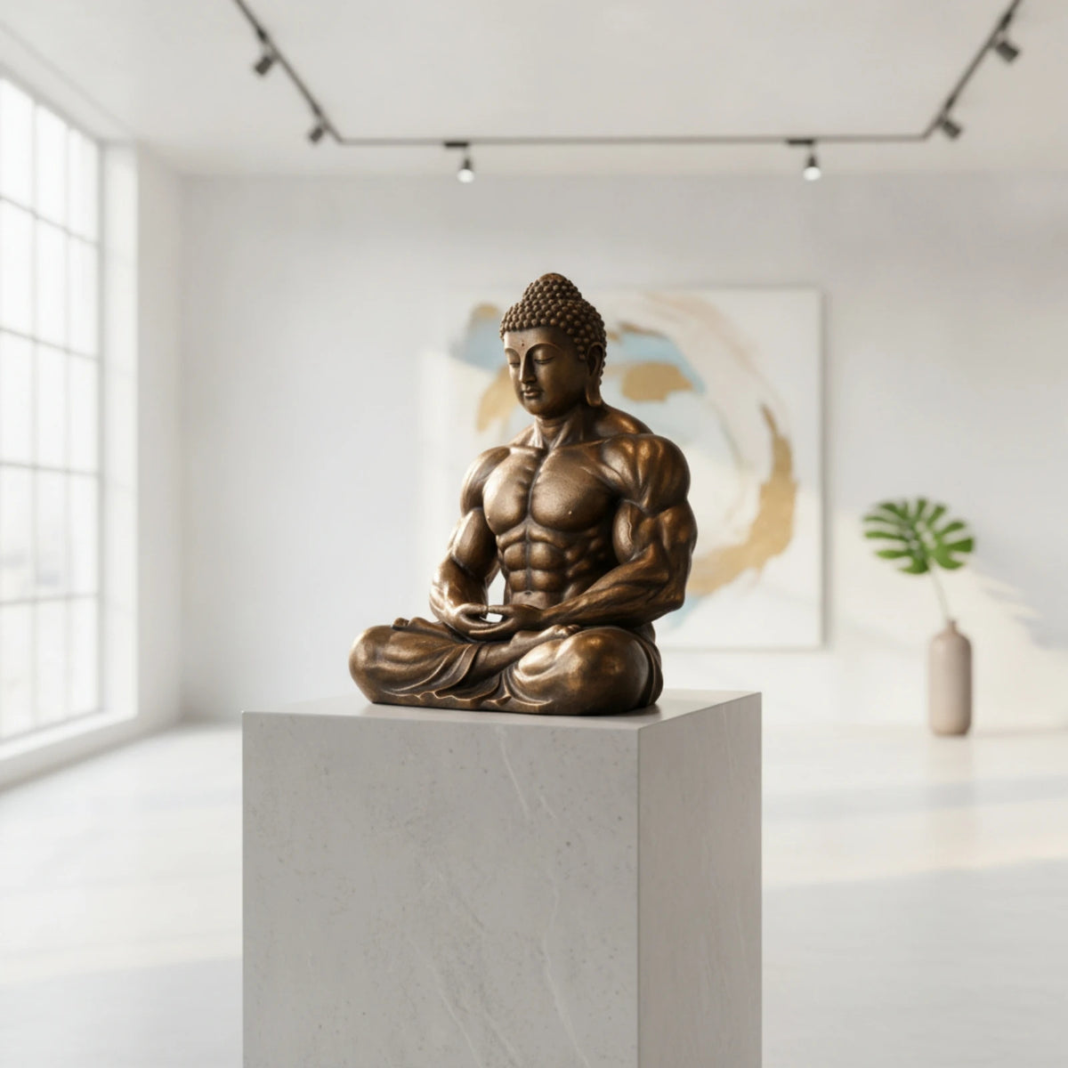Seated Buddha Figurine Sculptural Meditating Buddha Figurine Sculpture Polyresin Decor Zen for Living Room, Office