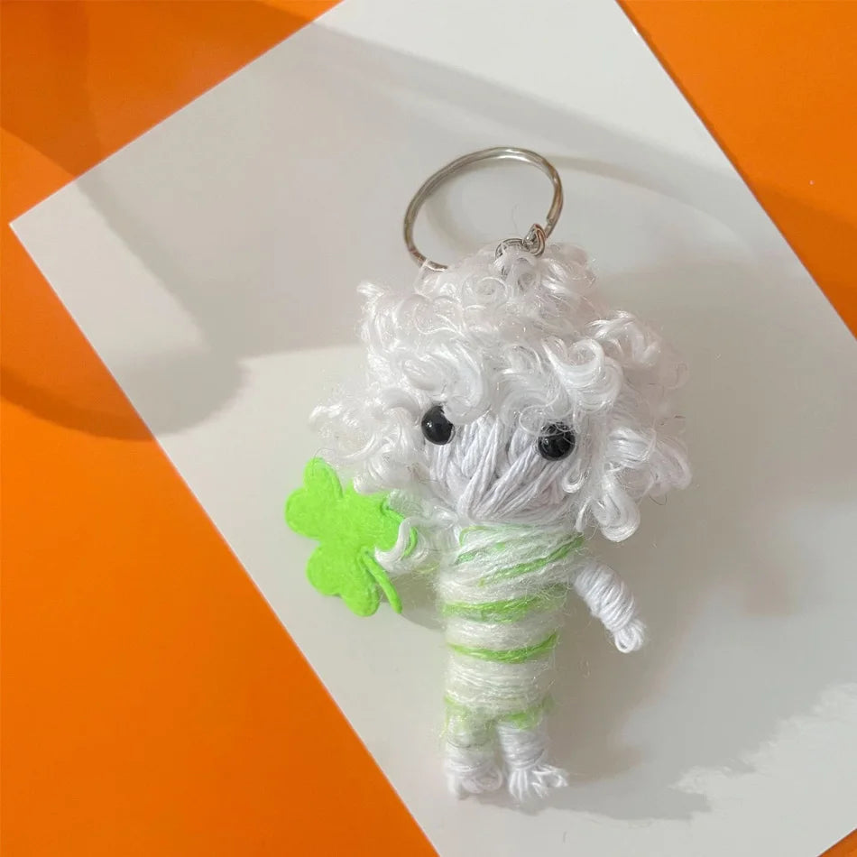 Voodoo doll pendant handmade wrapped thread doll bag charm keychain phone accessory creative trendy toy gift for friends