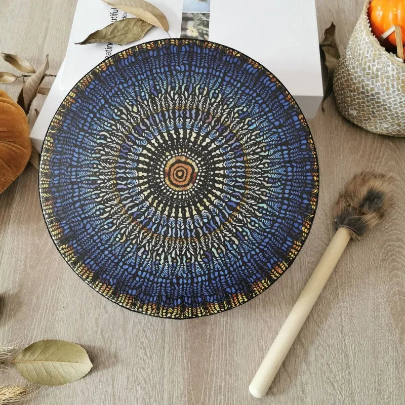Tree of Life Shaman Drum Yoga Sound Healing Tambourines with Stick Adult Meditation Hand Drums Percussion Musical Instruments