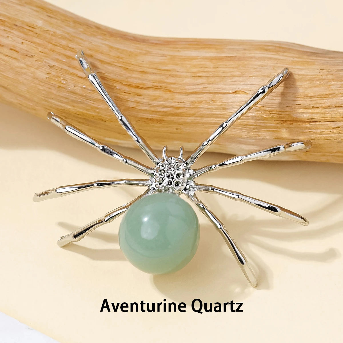 1 Pc Natural Crystal Tumbled Stone Spider Figurine – Halloween Prop, Home Desktop Decor, Handcrafted Ornament, Halloween Gift
