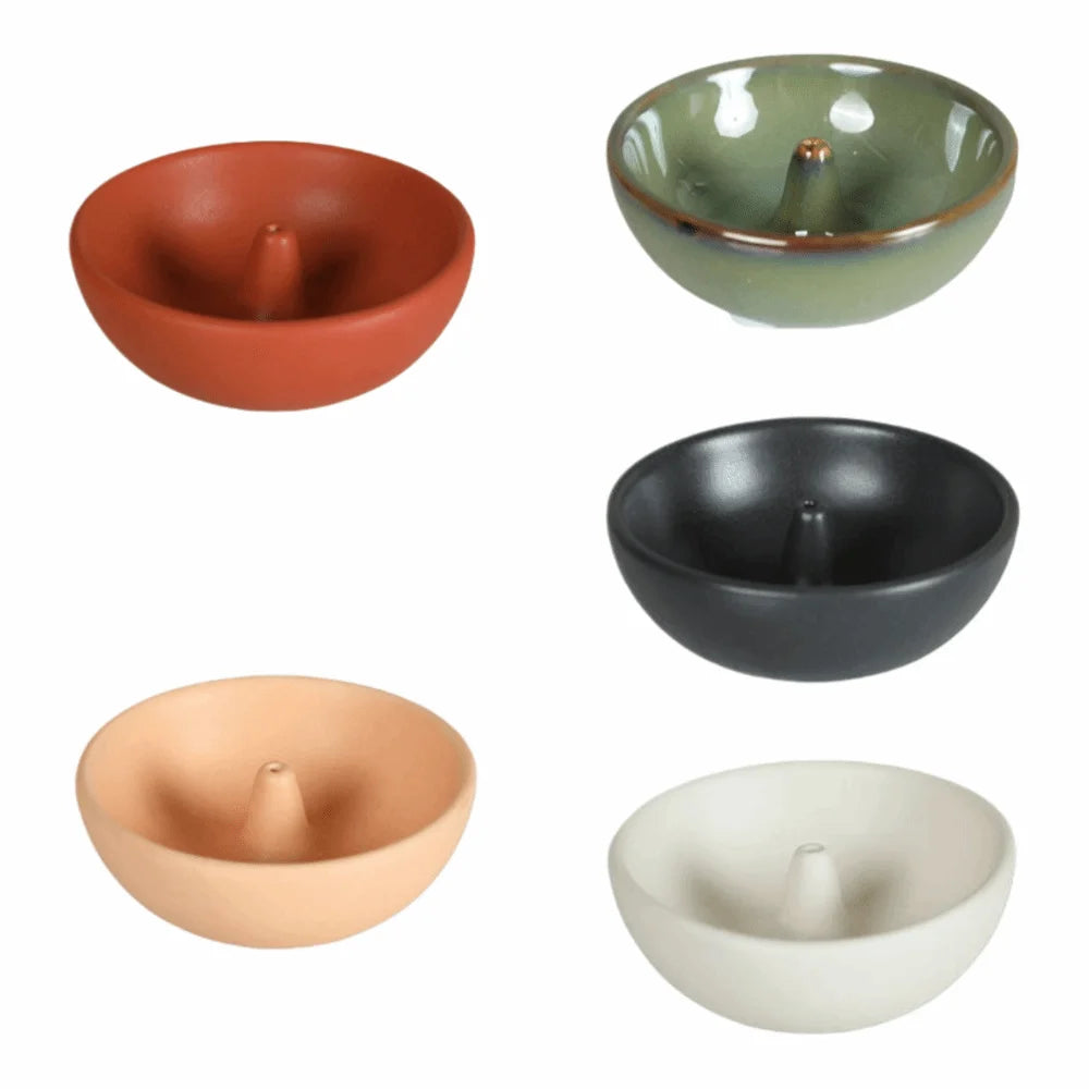 Spiritual Practice Retro Incense Holder Zen Style Sturdy Incense Stick Burner Ceramic Round Agarwood Tray Yoga