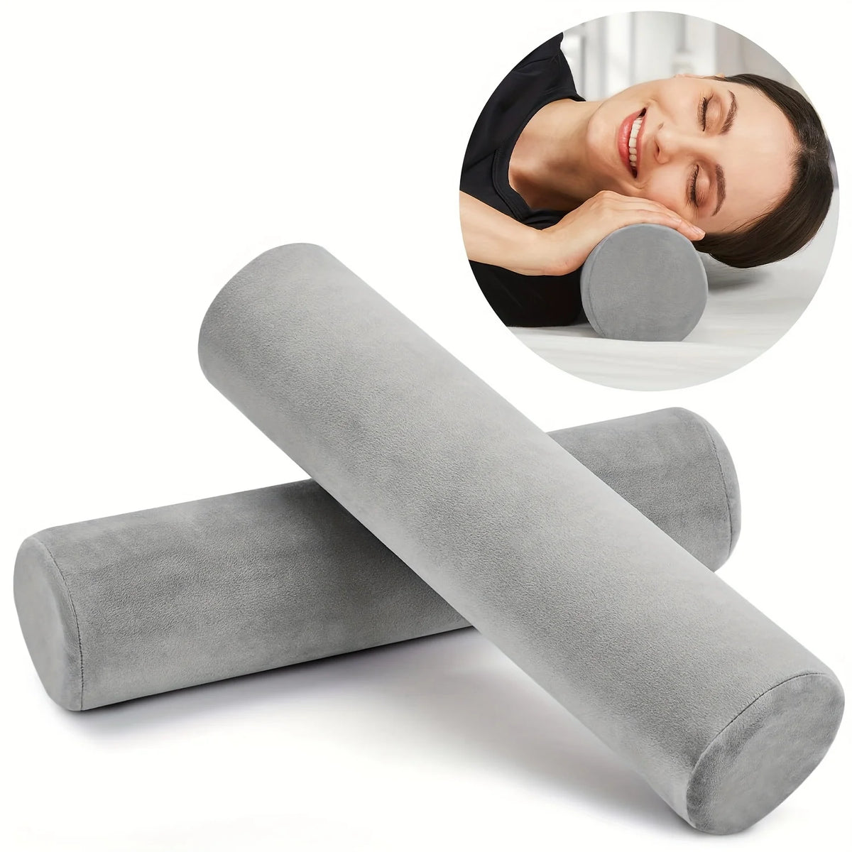 1pc Cervical Neck Roll Memory Foam Pillow, Bolster Pillow For Sleeping Bolster Pillow For Bed, Legs, Back And Yoga