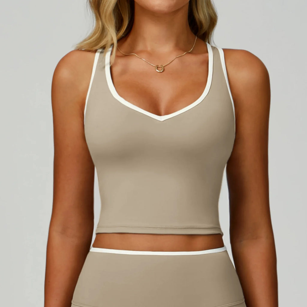 Color Block Sport Bra Yoga Vest Women High Strength Tight Top Comprehensive Training Gym Workout Yoga Underwear With Chest Pad