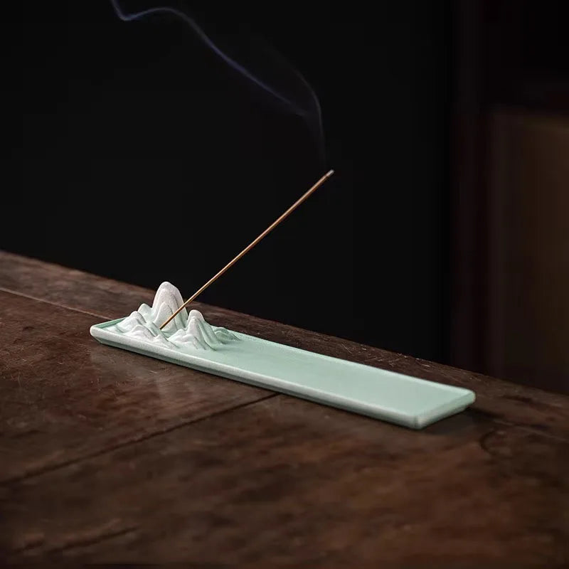 Creative Ceramic Thousand Mile Jiangshan Line Incense Burner, Indoor Bedroom Incense Pedestal, Tea Room Bedroom Decoration