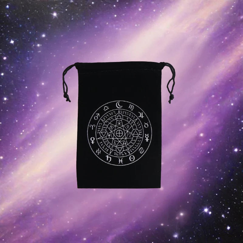 1Piece 12x18cm Black Velvet Tarots Bag Cards Storage Runes Constellation Witch Divination Accessories Jewelry Dice Pouch