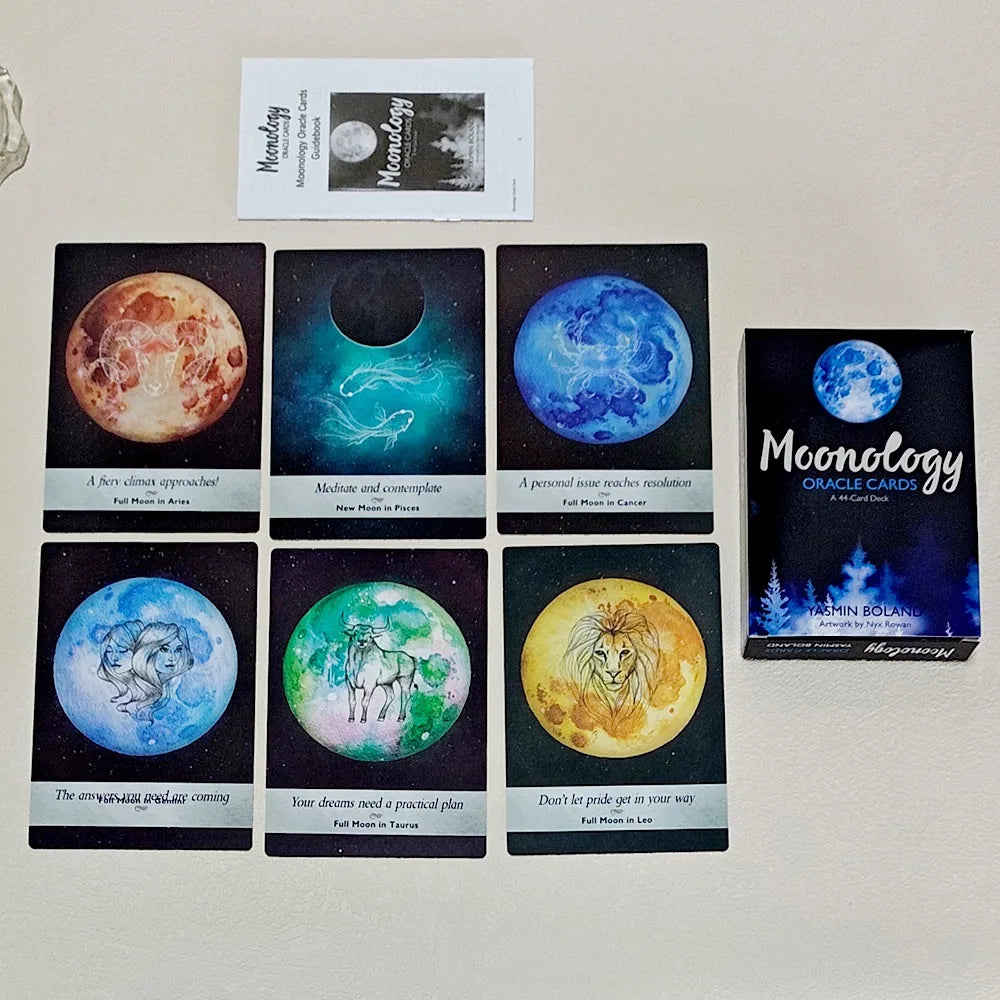 Moonology Oracle Cards 44 Card Deck with Guidebook, 12*8.5cm Moon Phase & Astrology Cards for Daily Guidance