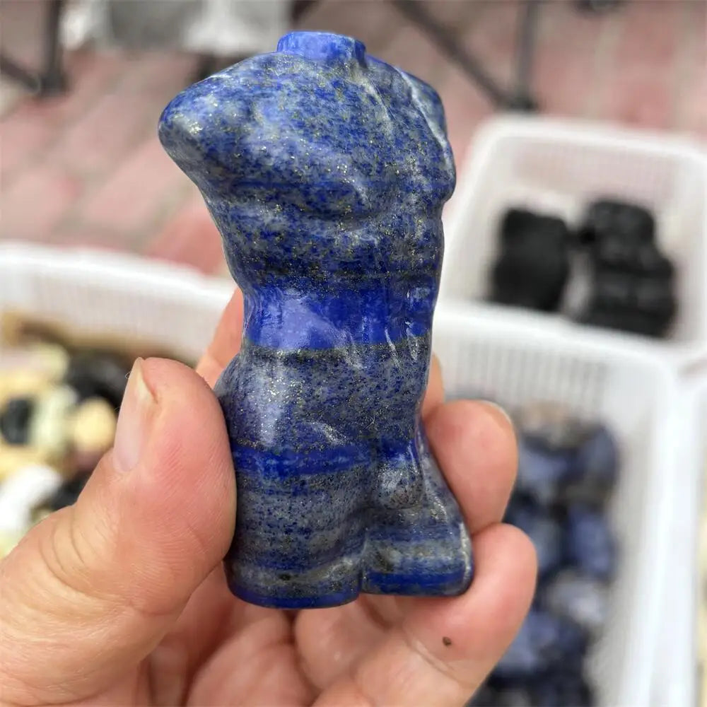 1PCS Natural Quartz & Lapis Lazuli Reiki Crystal Model Carving - Home Decor Healing Gift Collectible Body Healing Stone