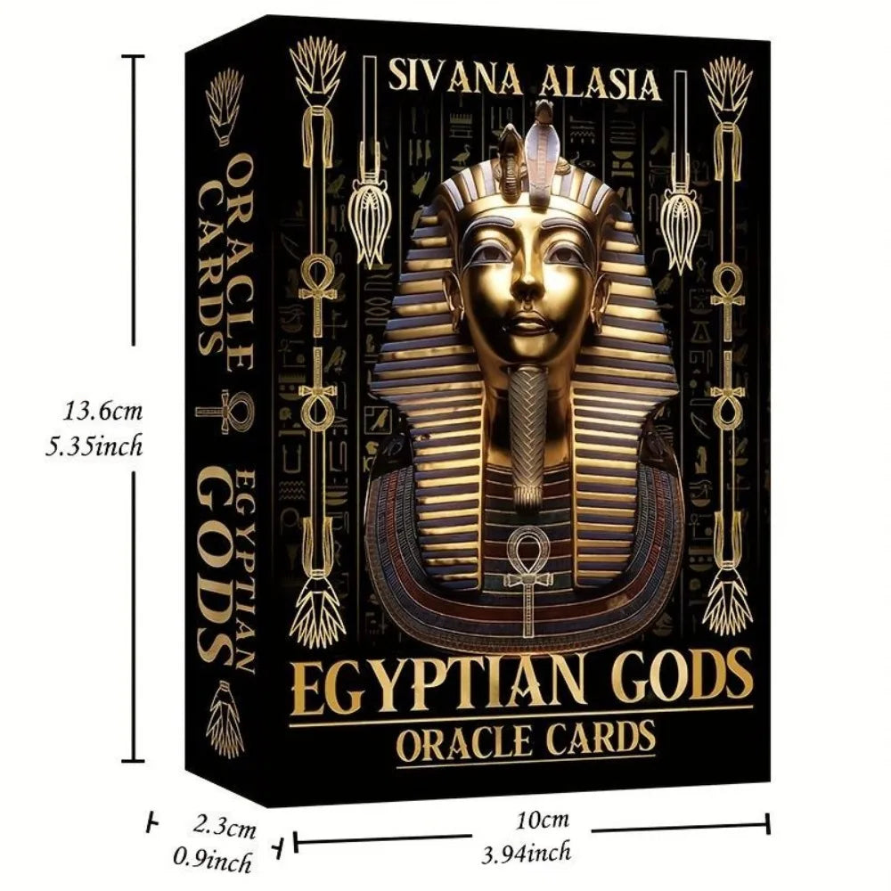 Egyptian Gods Oracle Cards - Ancient Egypt Divination Deck 12.6*8.9cm for Meditation, Guidance - Papyrus Art Style