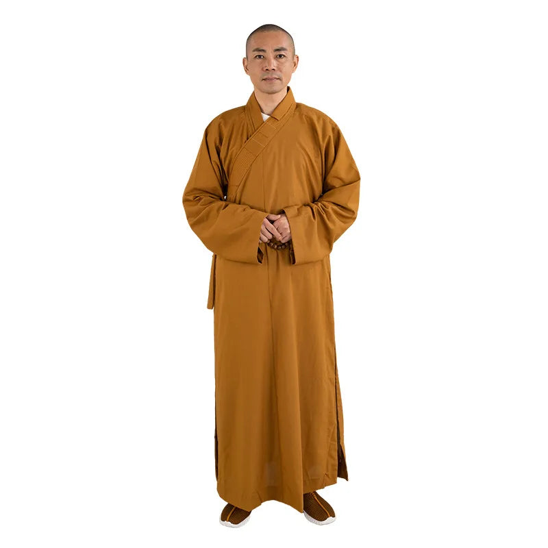 High Quality Monk Traditional Chinese Clothing Long Robes for Buddhism Buddhist Clothing for Adults Men Haiqing Meditation Gown