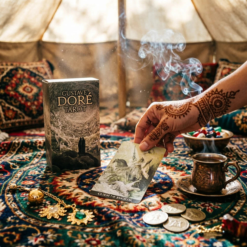 Gustave Dore Tarot Cards With Paper Instruction Manual For Beginners & Pros, Ideal For Divination, Meditation & Gifts