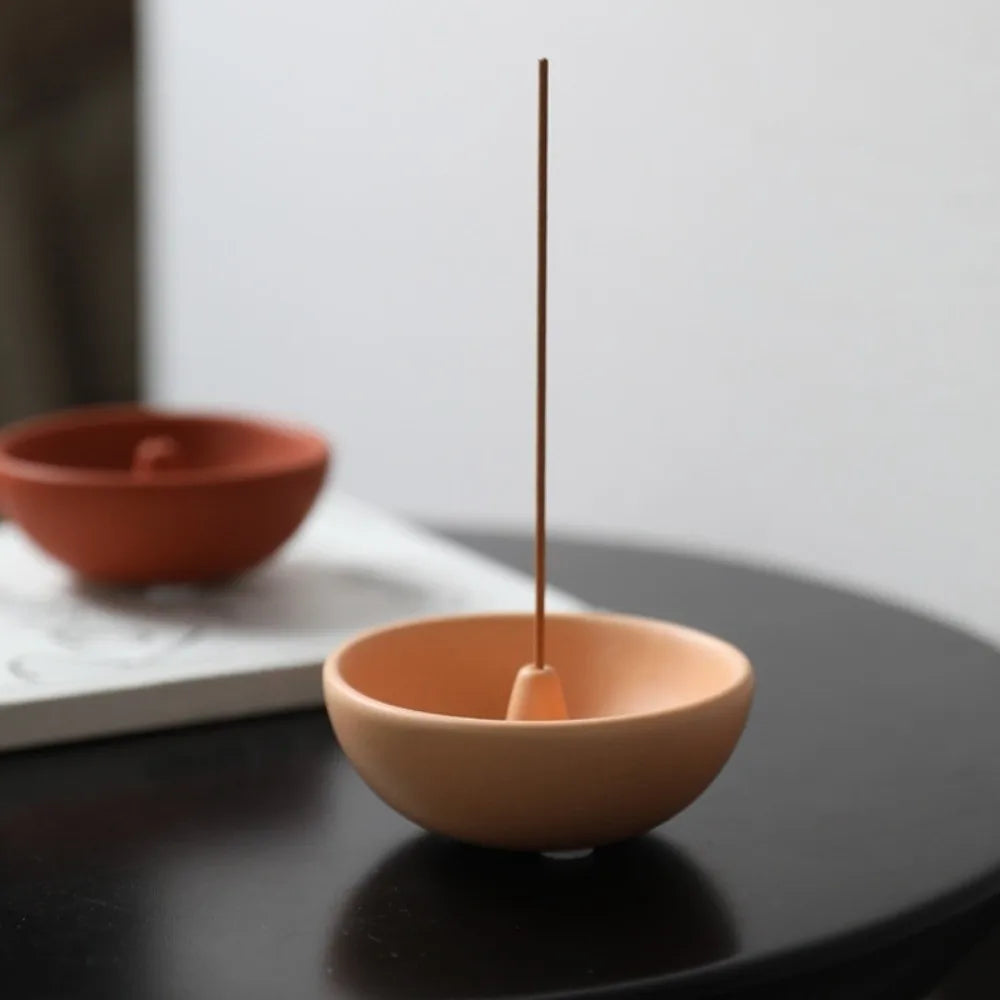 Spiritual Practice Retro Incense Holder Zen Style Sturdy Incense Stick Burner Ceramic Round Agarwood Tray Yoga