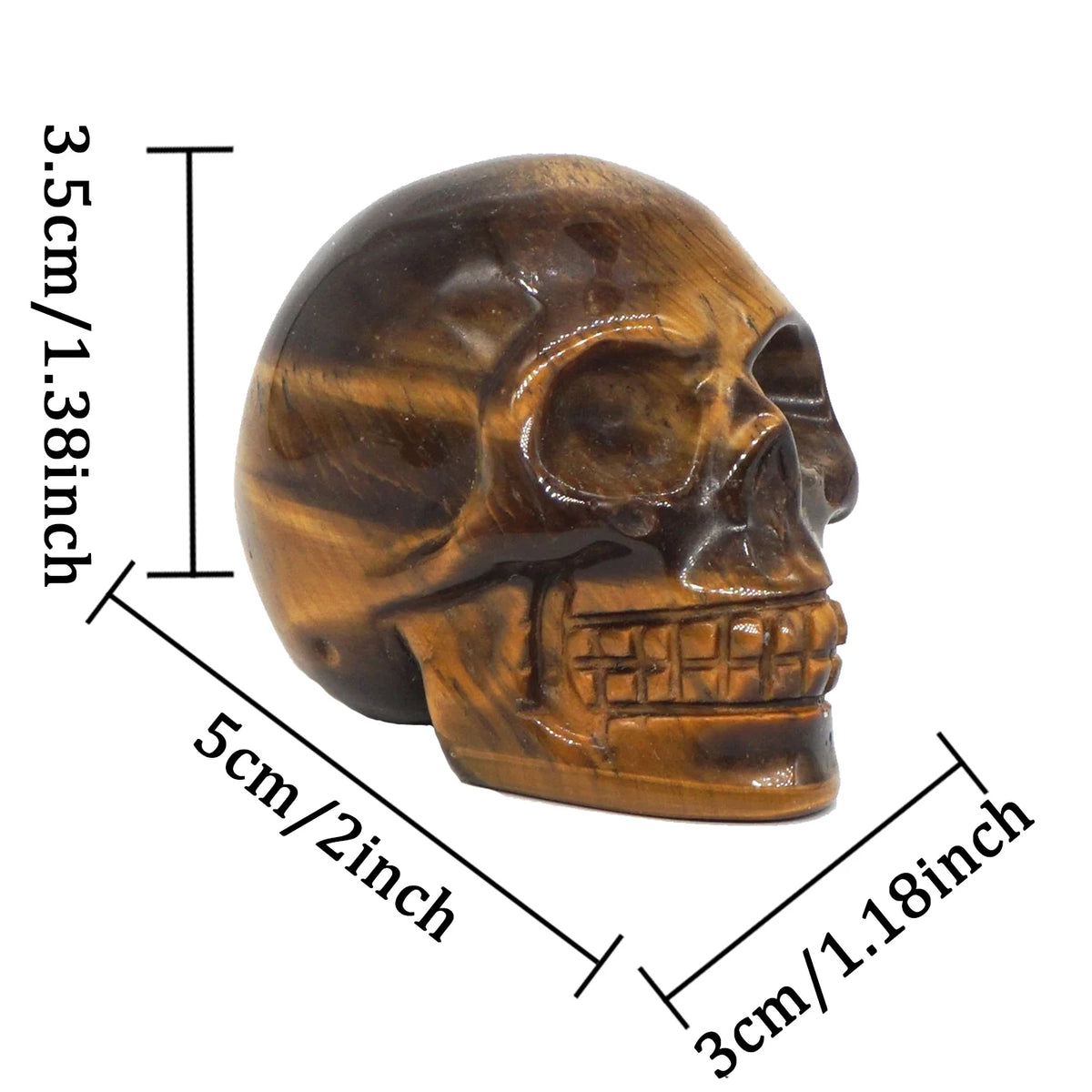 2 Inch Natural Crystal Skull Figurine Hand Carved Gemstone Amethyst Skull Statue Home Desk Decor Ornament Halloween Gift