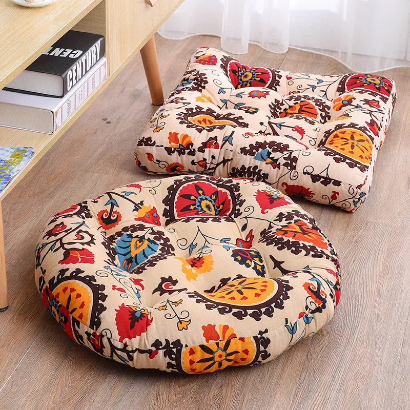 Round Floor Cushion Pillow Thickened Tatami Yoga Mat for Meditation Machine Washable Seat Cushion Office Sleeping Mat