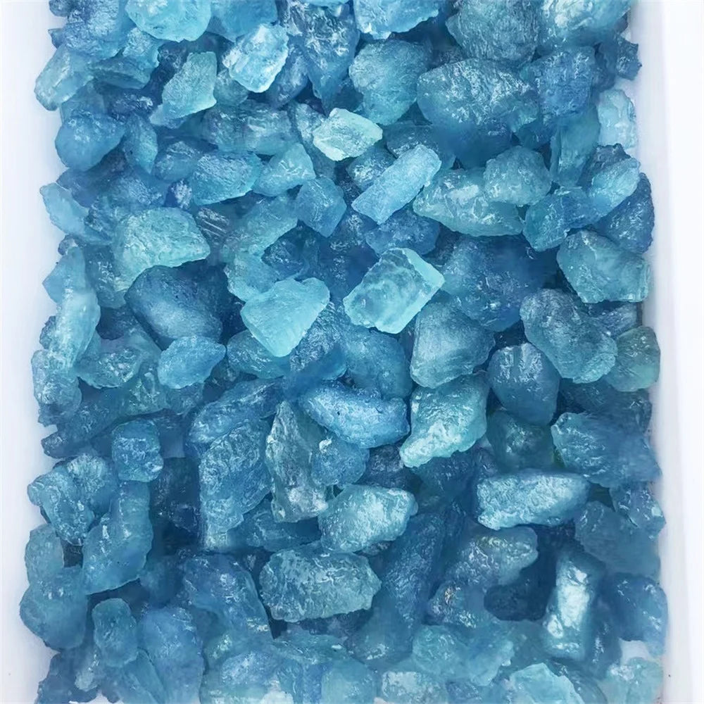 Natural Crystal Aquamarine Raw Stone Quartz Rock Collectible Mineral Specimen Healing Rough Gemstone Home Room Decoration