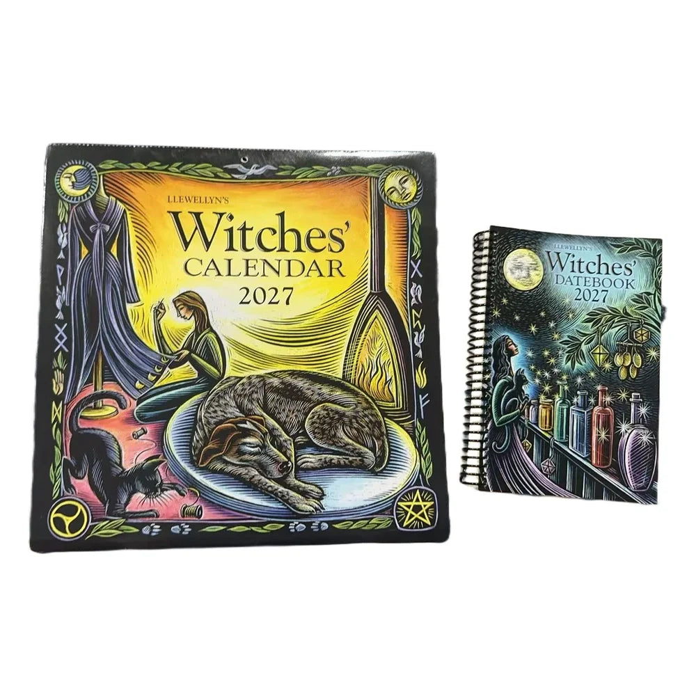 2027 Witches Datebook Almanacs Calendar Coated Paper Astrological Planner Calendar with Spells Rituals Moon Phases Magical Tips