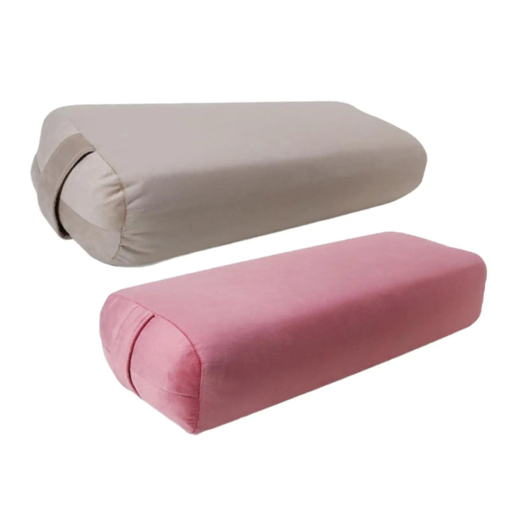 Yoga Bolster Pillow High Elastic Removable Cover with Carry Handle Pillow Meditation Cushion for Legs Restorative Yoga