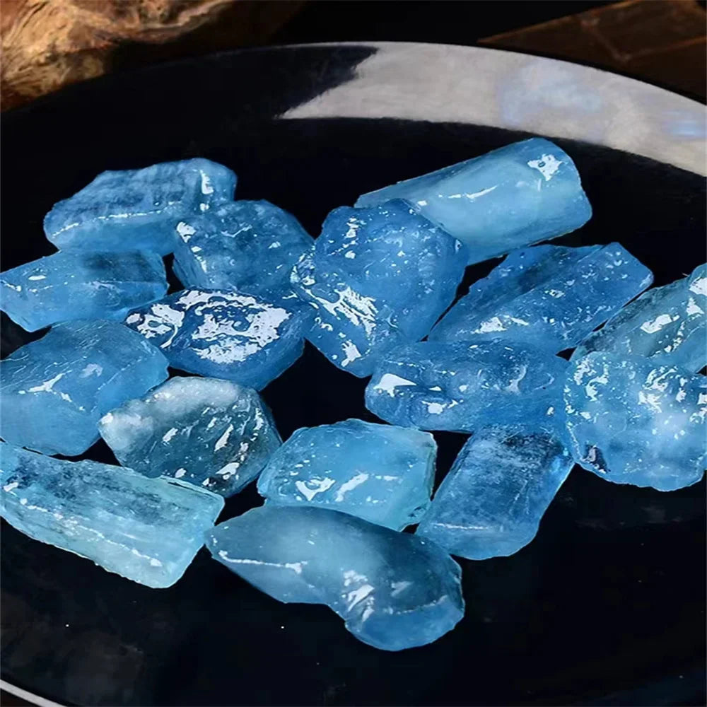 100% Natural Aquamarine, Raw Stone, Natural Aquamarine Crystal, Reiki Healing Wealth Gems,Degaussing Ore