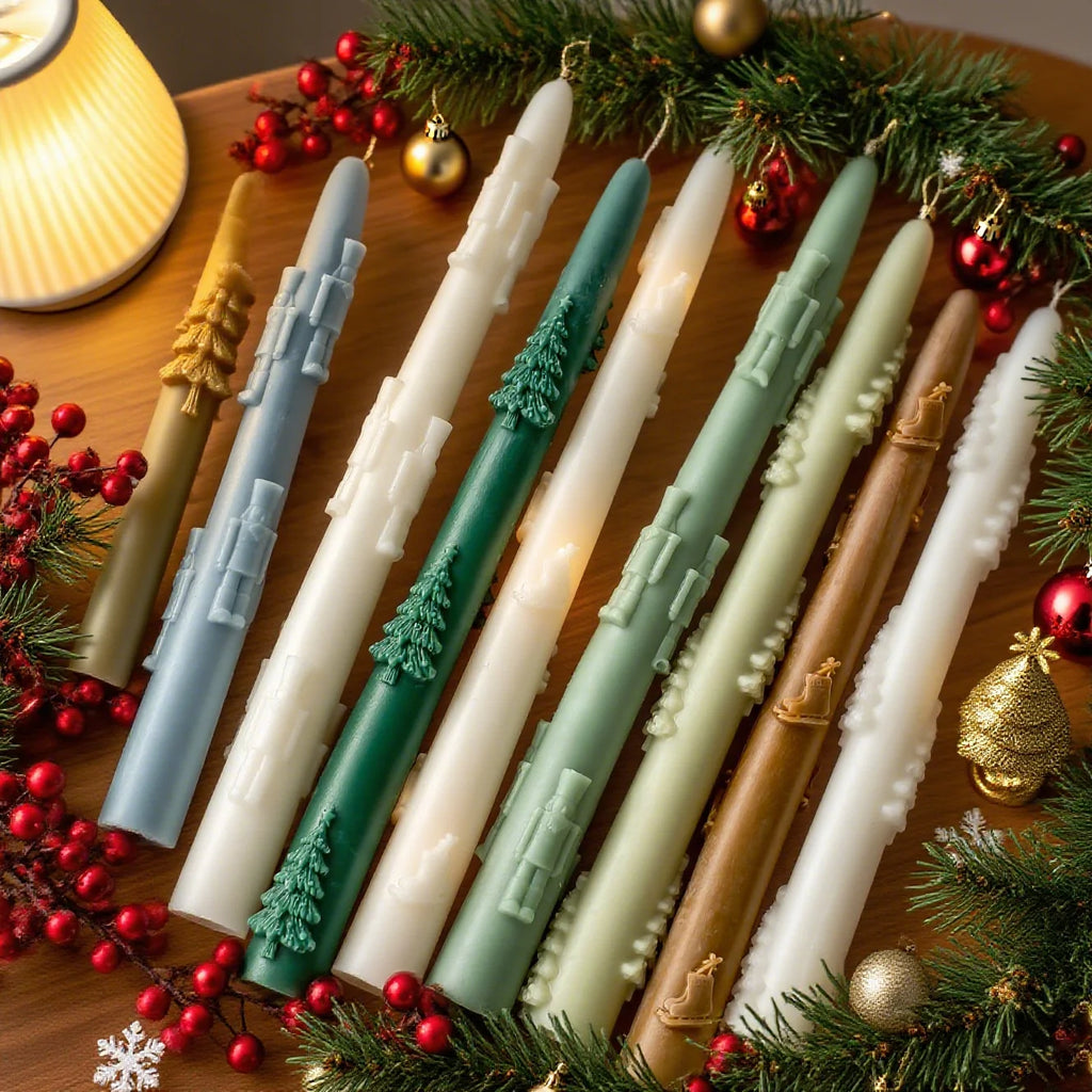 Christmas Long Candle Silicone Mold DIY Aroma Wax Stick Xmas Holiday Home Decor Gift Craft