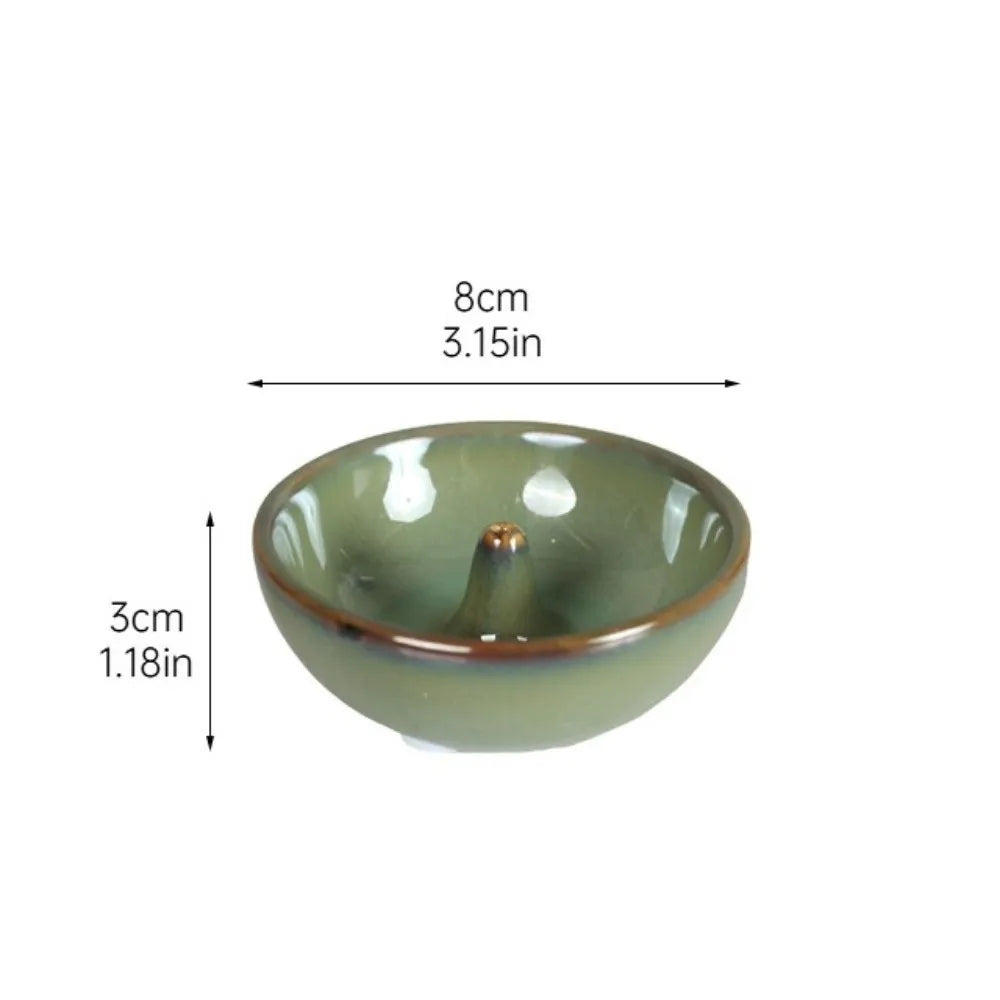 Spiritual Practice Retro Incense Holder Zen Style Sturdy Incense Stick Burner Ceramic Round Agarwood Tray Yoga