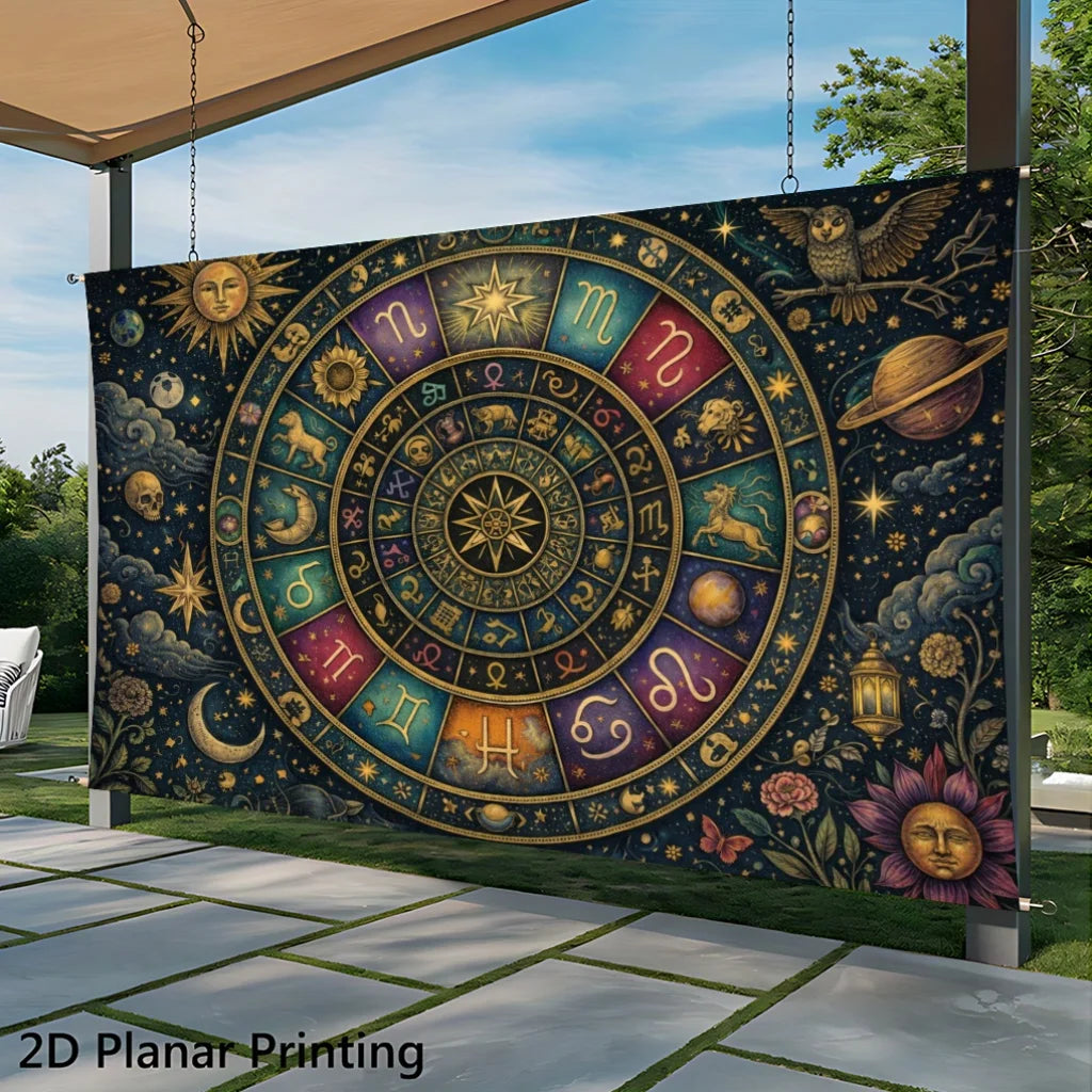 Cosmic Zodiac Constellation Tapestry Boho Galaxy Wall Art Celestial Astrology Decor Room Hanging Mystical Gift