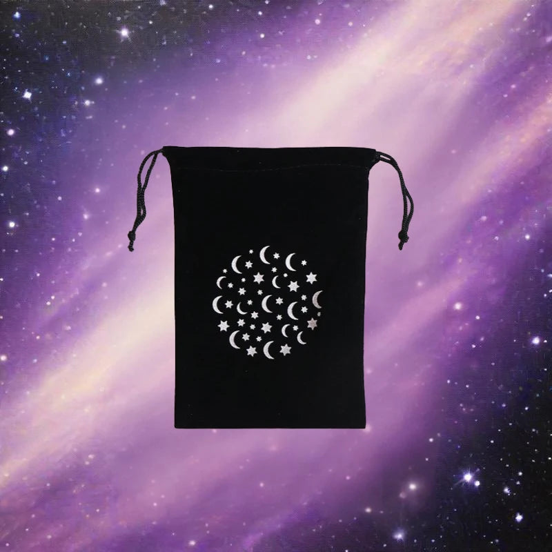 1Piece 12x18cm Black Velvet Tarots Bag Cards Storage Runes Constellation Witch Divination Accessories Jewelry Dice Pouch