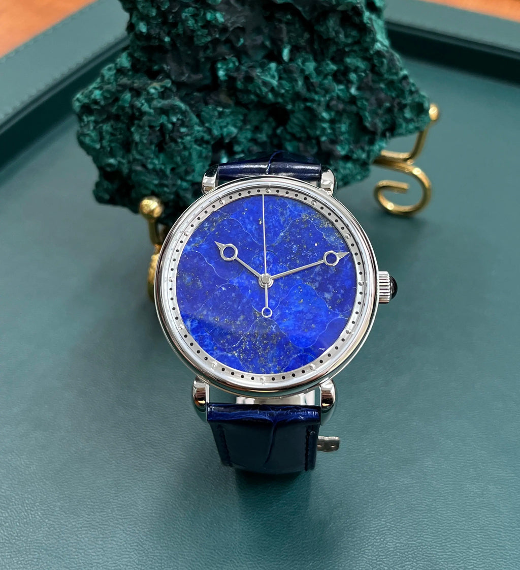 Automatic Mechanical Watch Men's S2488HUASUO Watch Natural Lapis Lazuli Limited Edition Waterproof