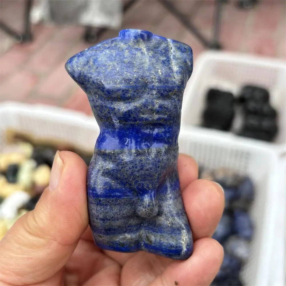 1PCS Natural Quartz & Lapis Lazuli Reiki Crystal Model Carving - Home Decor Healing Gift Collectible Body Healing Stone