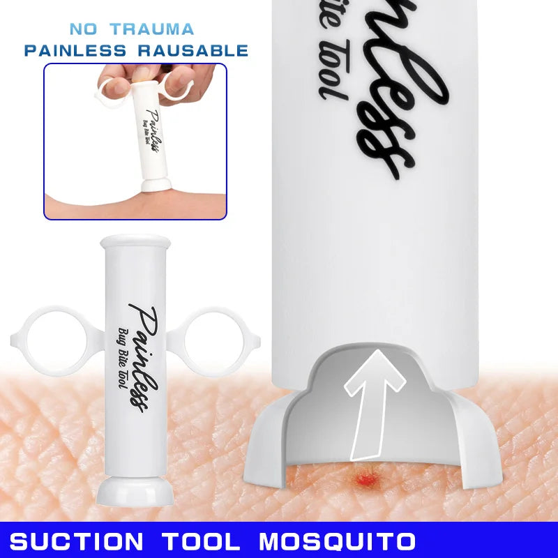 Negative-pressure suction device—for mosquito bites and bee stings naturally relieves discomfort caused by bites; chemical-free.