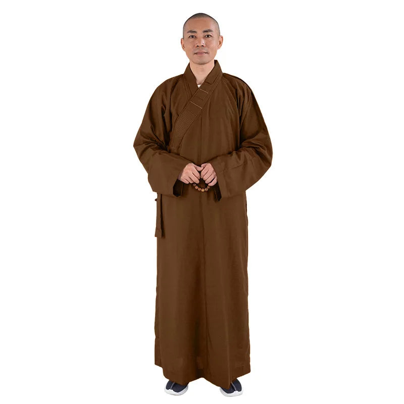High Quality Monk Traditional Chinese Clothing Long Robes for Buddhism Buddhist Clothing for Adults Men Haiqing Meditation Gown