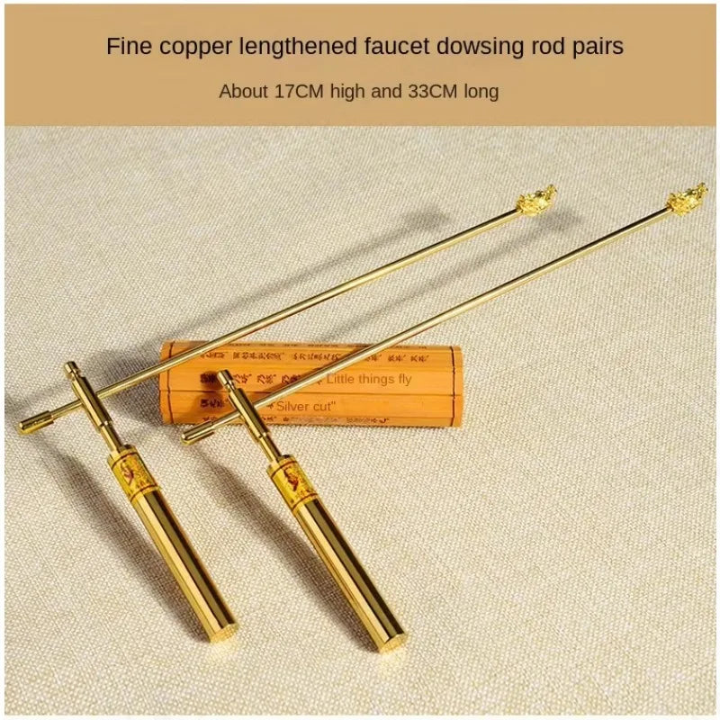 【1 Pair】Dowsing Rod Pure Copper Yanggong Dragon Ruler,  Finding, Point Point, Energy Magnetic Field, Feng Shui Detection