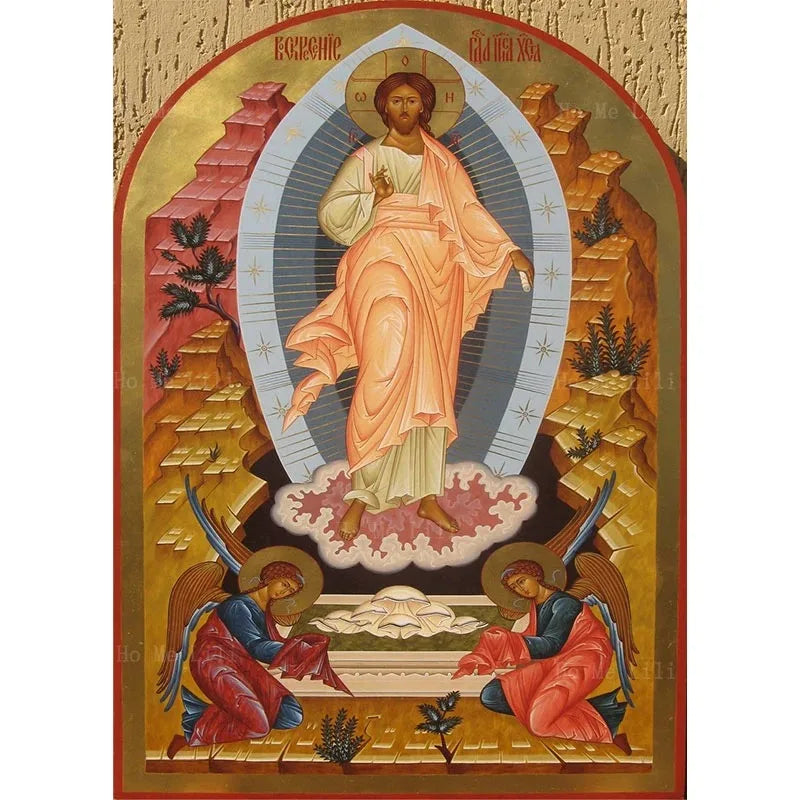 Orthodox Icon Of Christ The King Our Lord Jesus In Glory Divine Resurrection Religion Canvas Wall Art By Ho Me Lili Room Deco