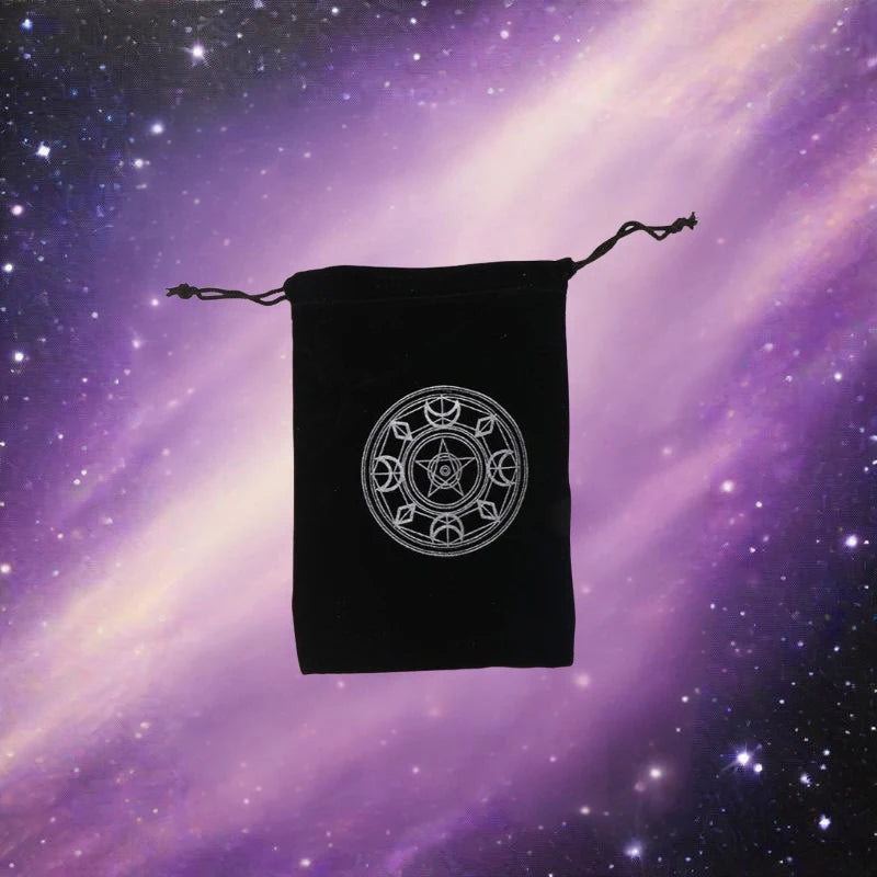 1Piece 12x18cm Black Velvet Tarots Bag Cards Storage Runes Constellation Witch Divination Accessories Jewelry Dice Pouch