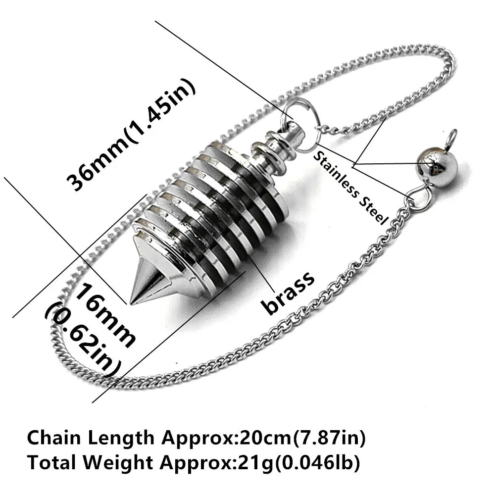 Wholesale, Metal Pendulum For Dowsing Divination Healing Spiritual Wicca Women Men Amulet Screw Shape Pendule Radiestesia Charm