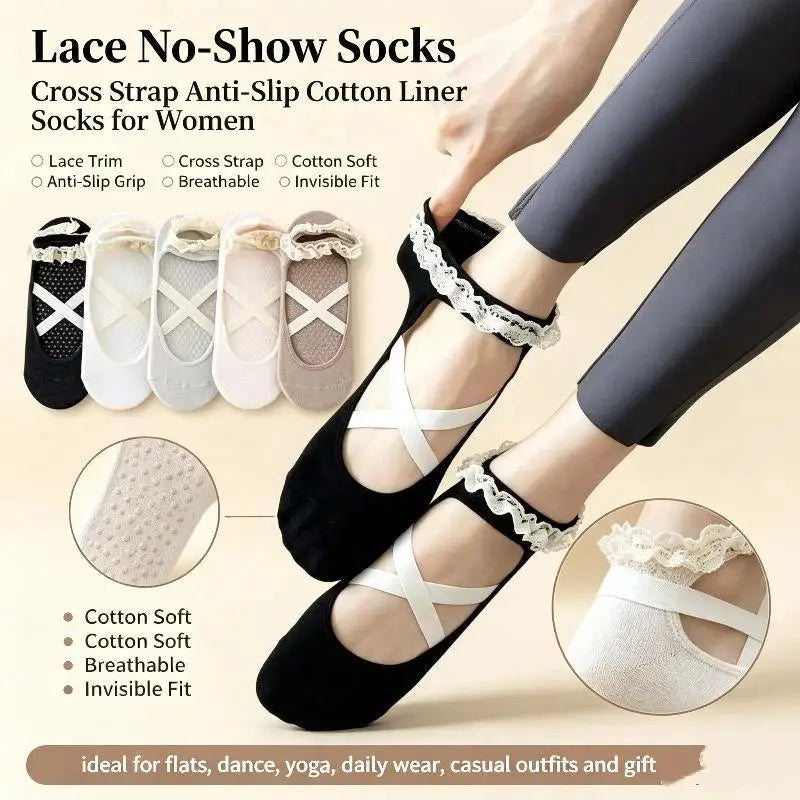 1Pairs Cute Lacework Pilates Socks Princess Women Yoga Socks Professional Backless Breathable Anti-Slip Ballet Sport Socks