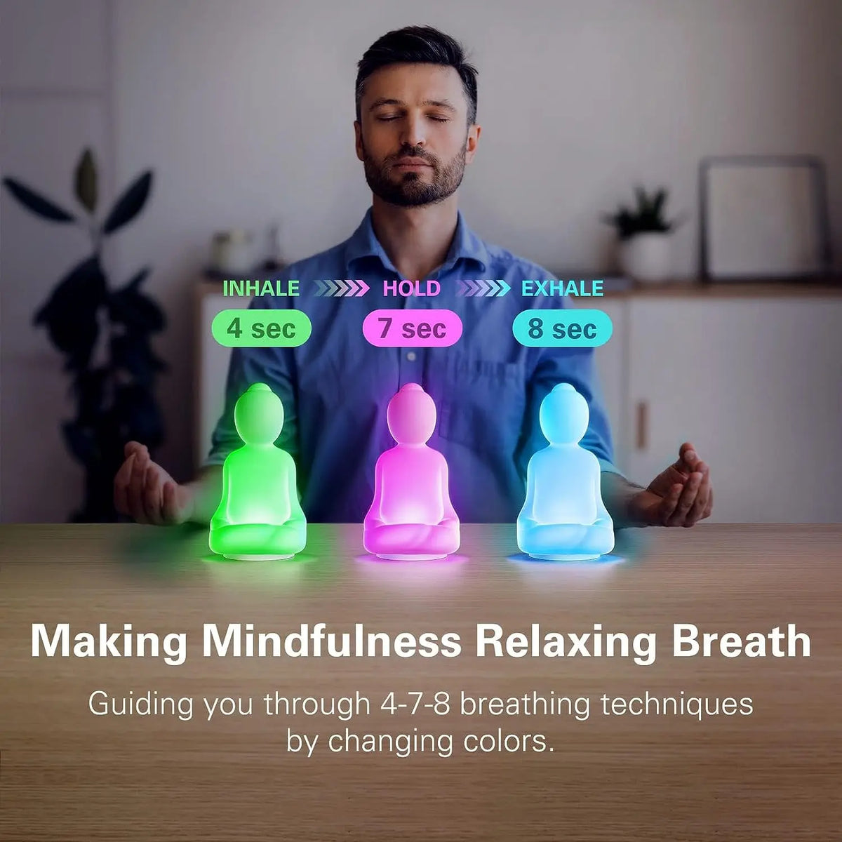 Mindful Breathing Yoga | 4-7-8 Guided Visual Meditation Breathing Light for Mindfulness Slow Down Your Breathing, Calm Your Mind