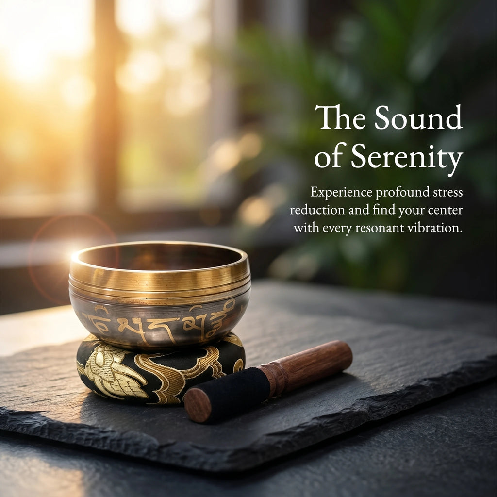 Miwayer Lotus Tibetan Singing Bowl Set, Unique Gift for Meditation Yoga Relaxation & Chakra Healing