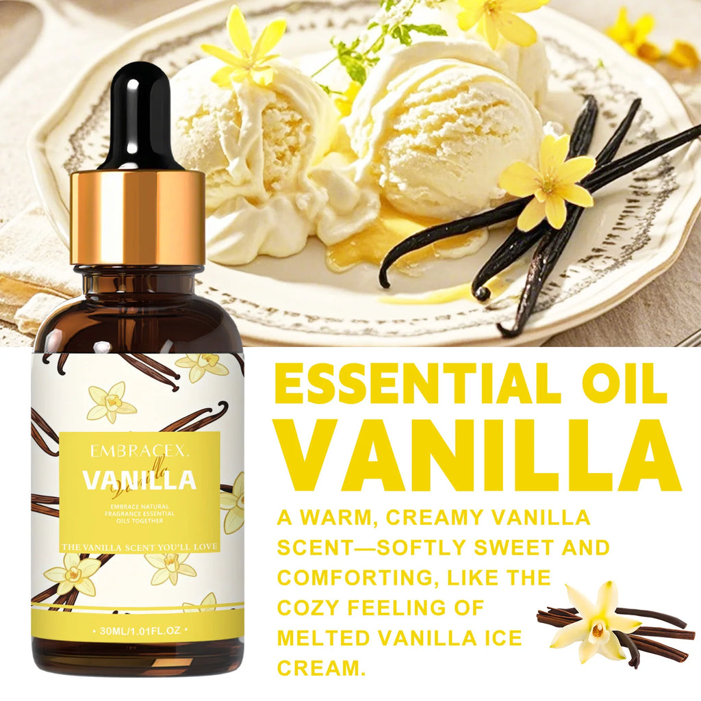 30ml Vanilla Fragrance Oils For Diffusers Candles Making Gift To Friends Warm Scent Humidifier