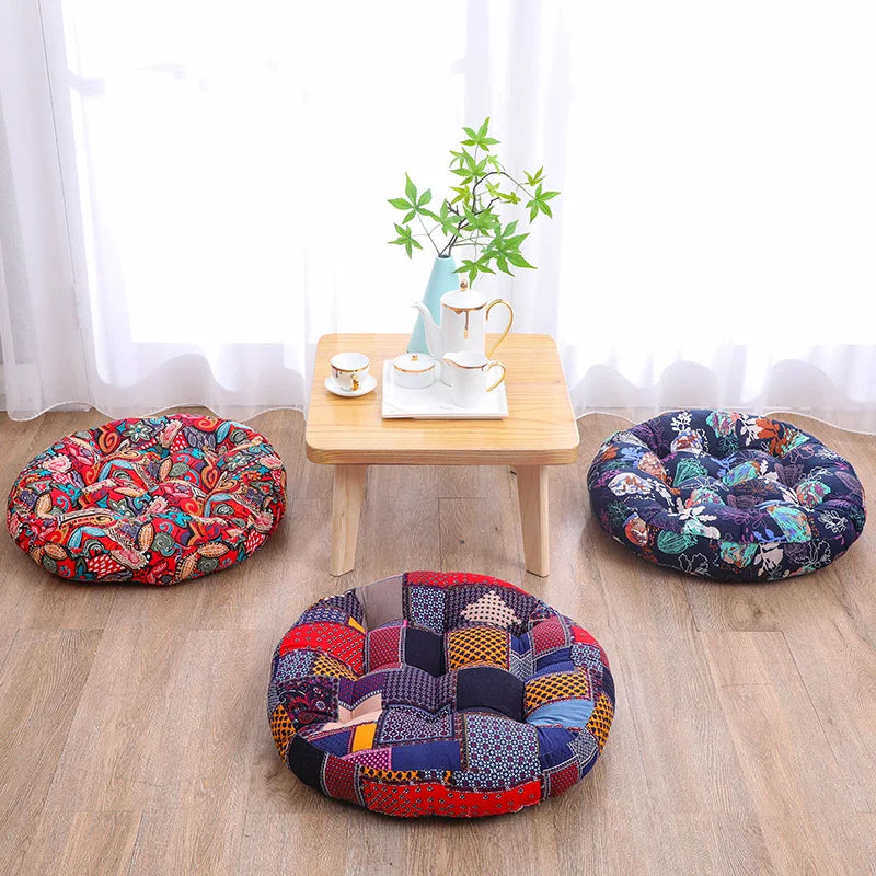 Round Floor Cushion Pillow Thickened Tatami Yoga Mat for Meditation Machine Washable Seat Cushion Office Sleeping Mat