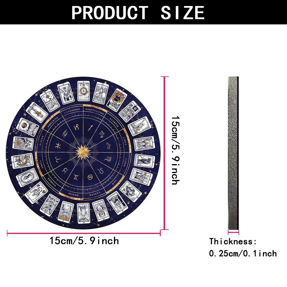 Crystal & Star Astrology Rubber Pendulum Board Mysterious Divination Altar Decor Suitable for Astrology Games & Pendulum Scrying