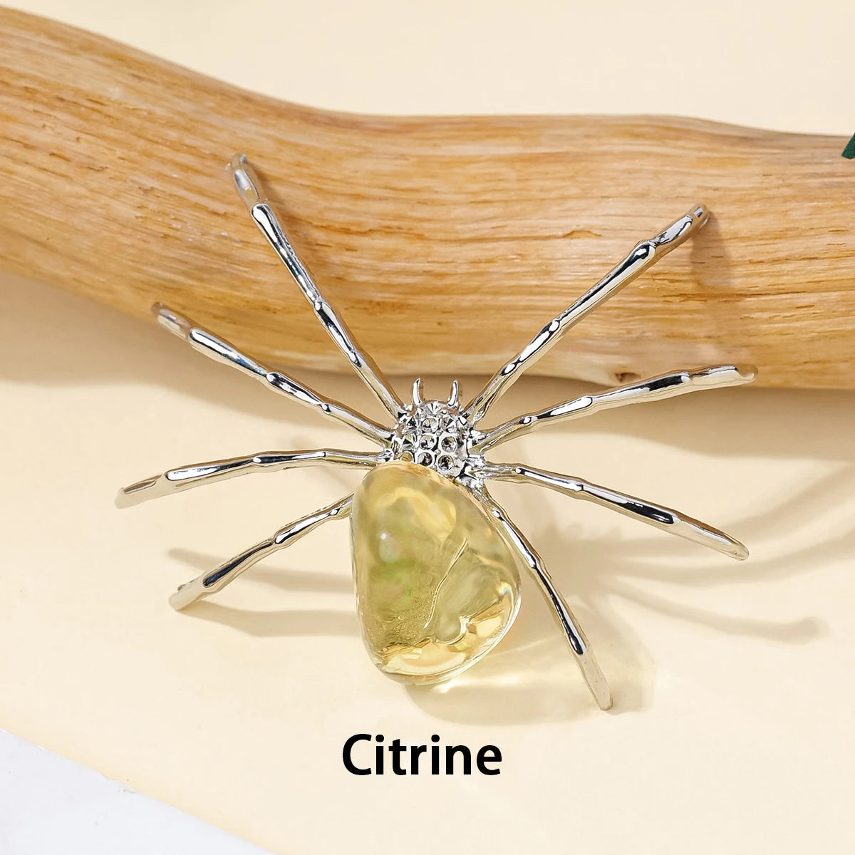 1 Pc Natural Crystal Tumbled Stone Spider Figurine – Halloween Prop, Home Desktop Decor, Handcrafted Ornament, Halloween Gift